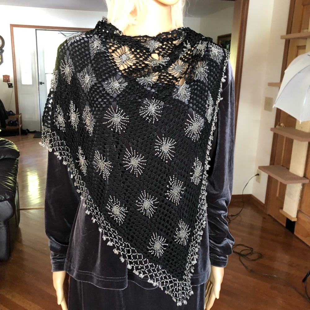 One of a Kind beaded Scarf